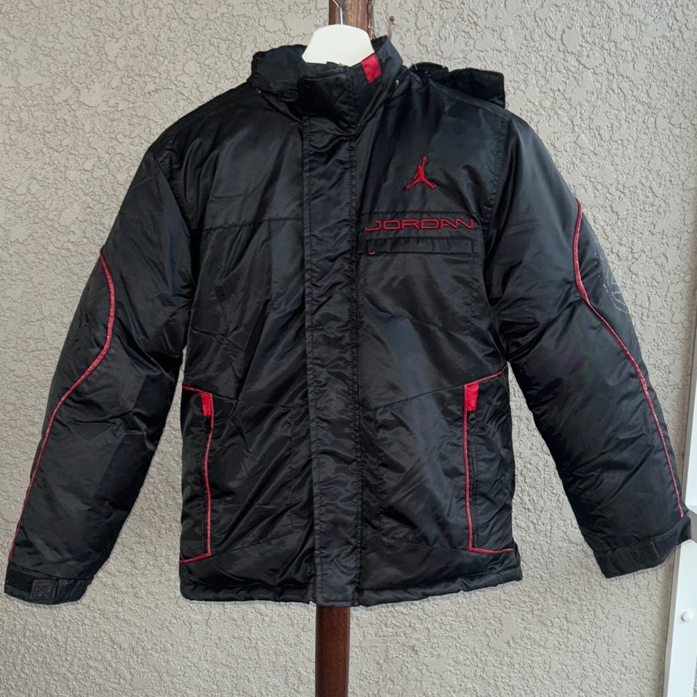 Jordan Black Jacket with Red Trim and Jumpman Logo